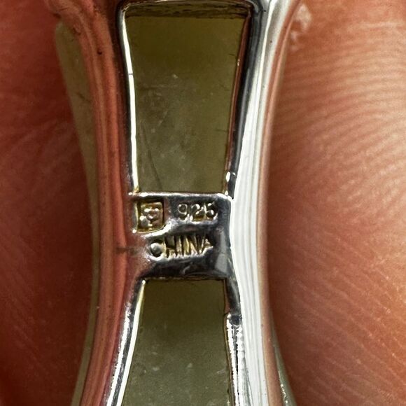 Sterling silver "bamboo" bracelet with jadeite stone! - Picture 13 of 13